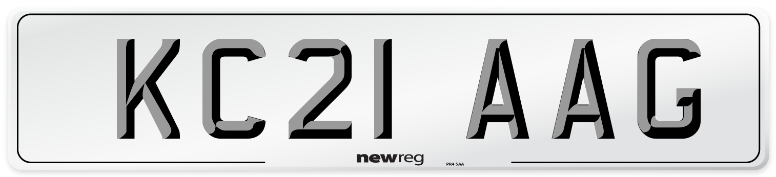 KC21 AAG Number Plate from New Reg